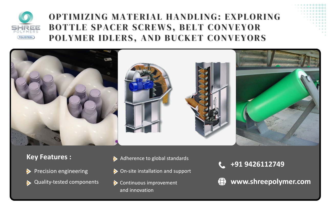 Optimizing Material Handling: Exploring Bottle Spacer Screws, Belt Conveyor Polymer Idlers, and Bucket Conveyors