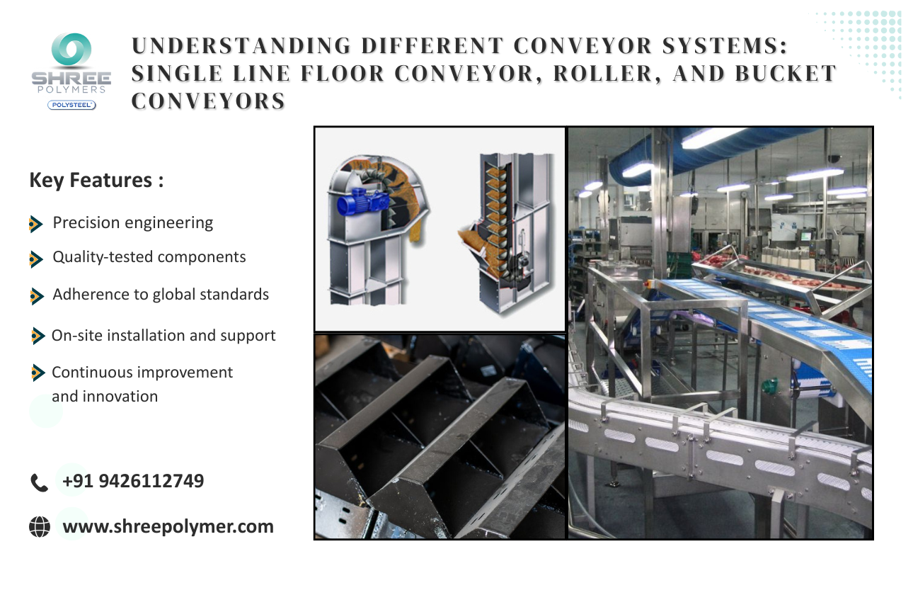 Understanding Different Conveyor Systems: Single Line Floor Conveyor, Roller, and Bucket Conveyors